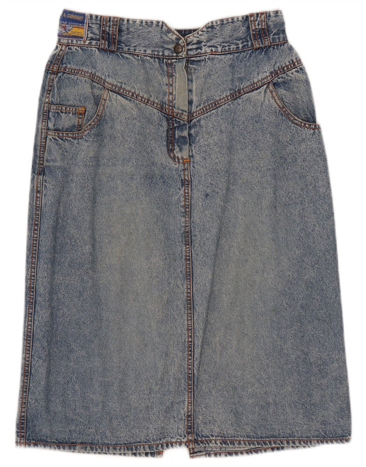 Vintage Dame Denim Nederdel IT 42 Medium W28 Blå Bomuld