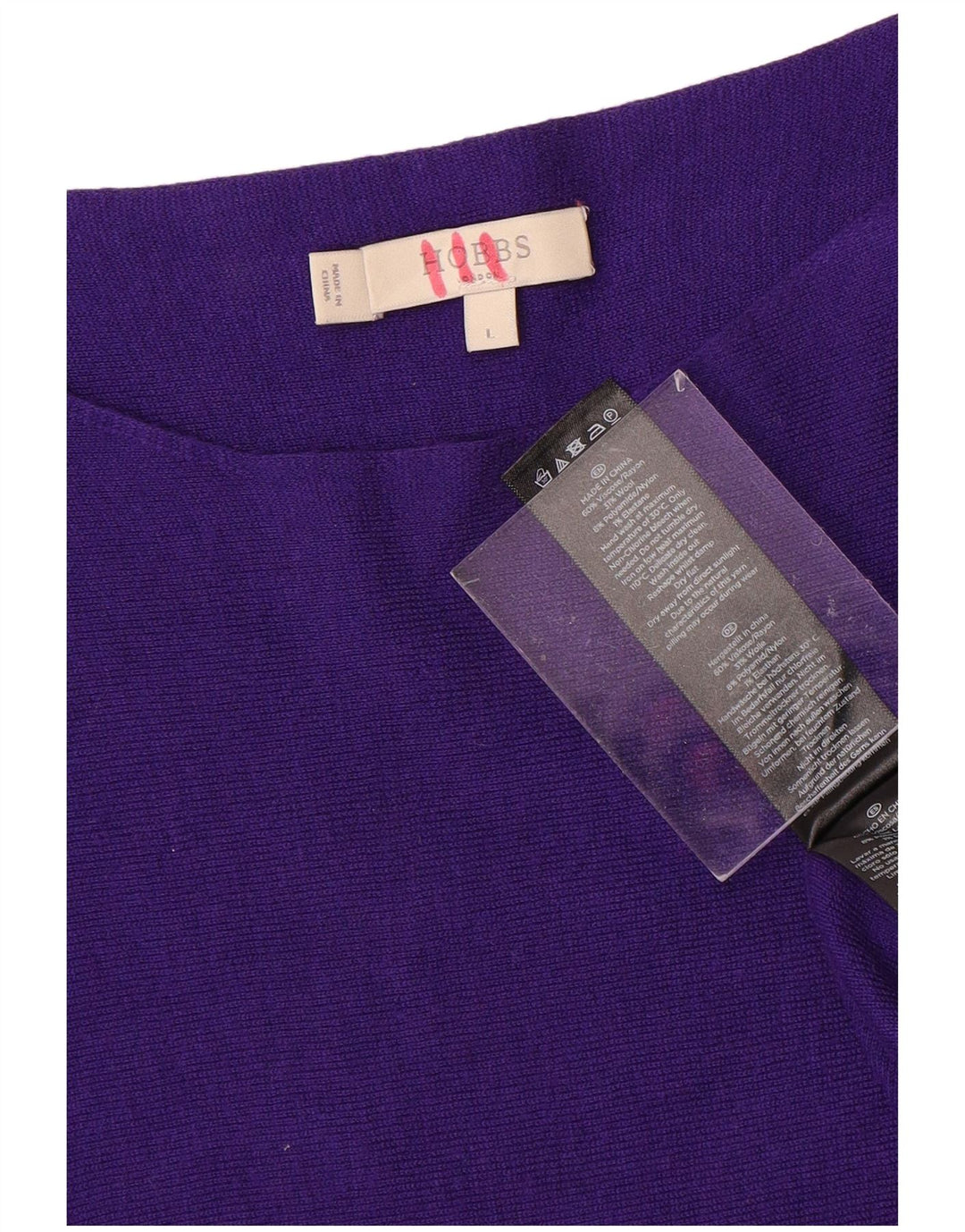 HOBBS Womens Top Long Sleeve UK 14 Large Purple Viscose