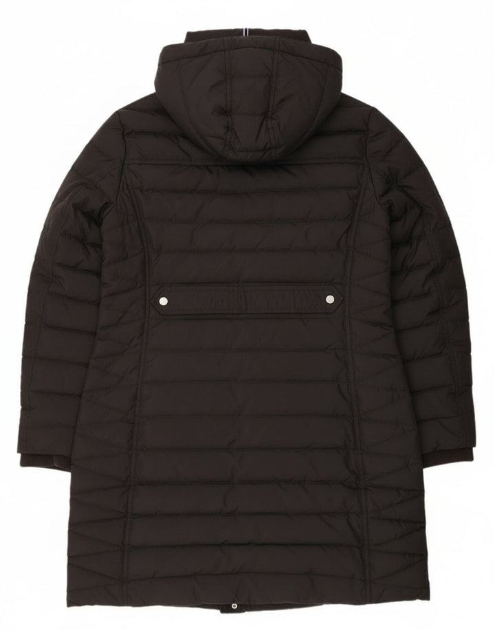 Tommy Hilfiger Womens Hooded Padded Coat UK 14 Large Black Polyester