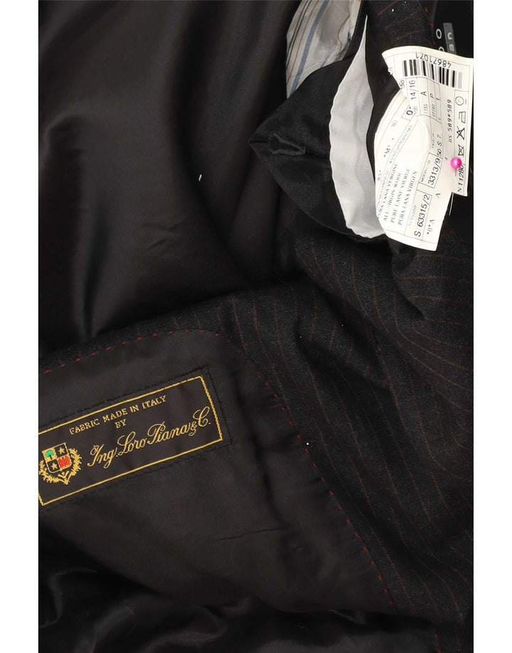 Ing Loro Piona & Co. Chaqueta tipo blazer de 3 botones para hombre IT 50 grande a rayas negras