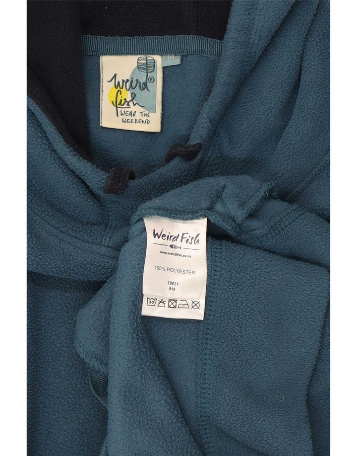 Weird Fish Dame Hætte Fleece Jumper UK 14 Large Blue Polyester
