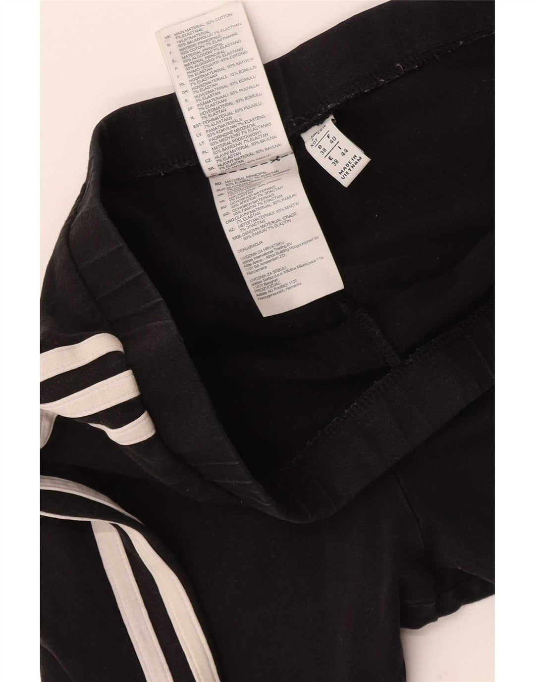 Adidas Womens Crop Leggings UK 12 Medium Black Cotton
