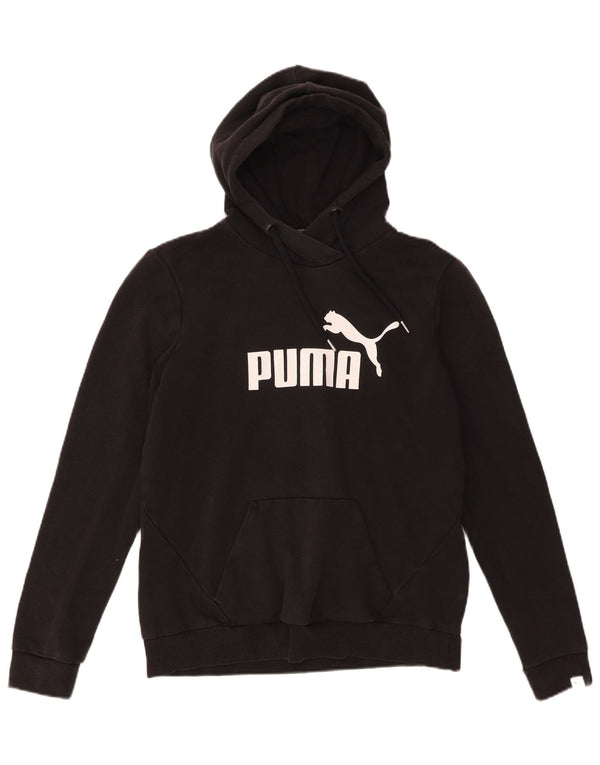 Puma Damen Kapuzenpullover UK 14 Large Schwarz Baumwolle