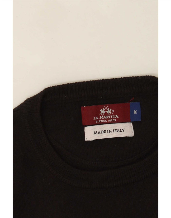 La Martina Mens Buenos Aires Crew Neck Jumper Sweater Medium Navy Blue