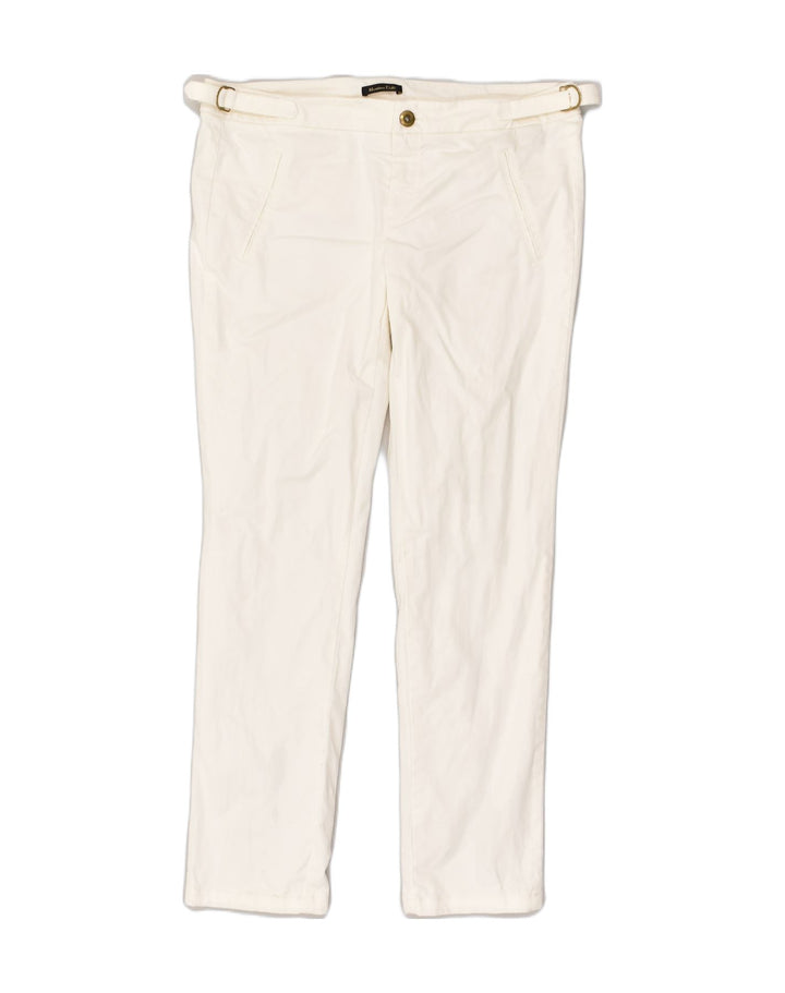 MASSIMO DUTTI Womens Casual Fit Slim Chino Trousers W33 L28 Off White | Vintage Massimo Dutti | Thrift | Second-Hand Massimo Dutti | Used Clothing | Messina Hembry 
