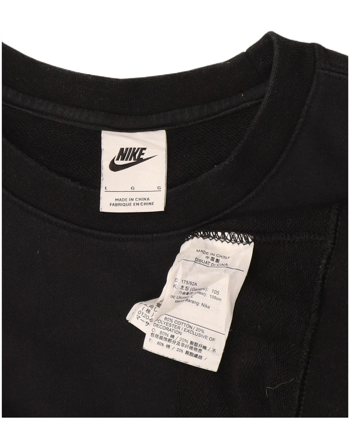 Nike Mens Sweatshirt Jumper Large Black Cotton