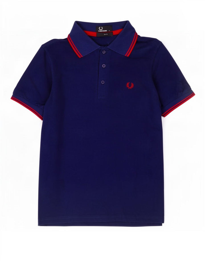 Fred Perry Mens Slim Fit Polo Shirt Small Navy Blue Cotton