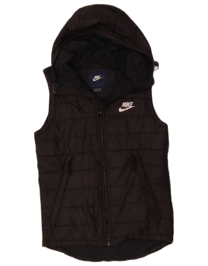 Nike Mens Hooded Padded Gilet UK 36 Small Black Polyester