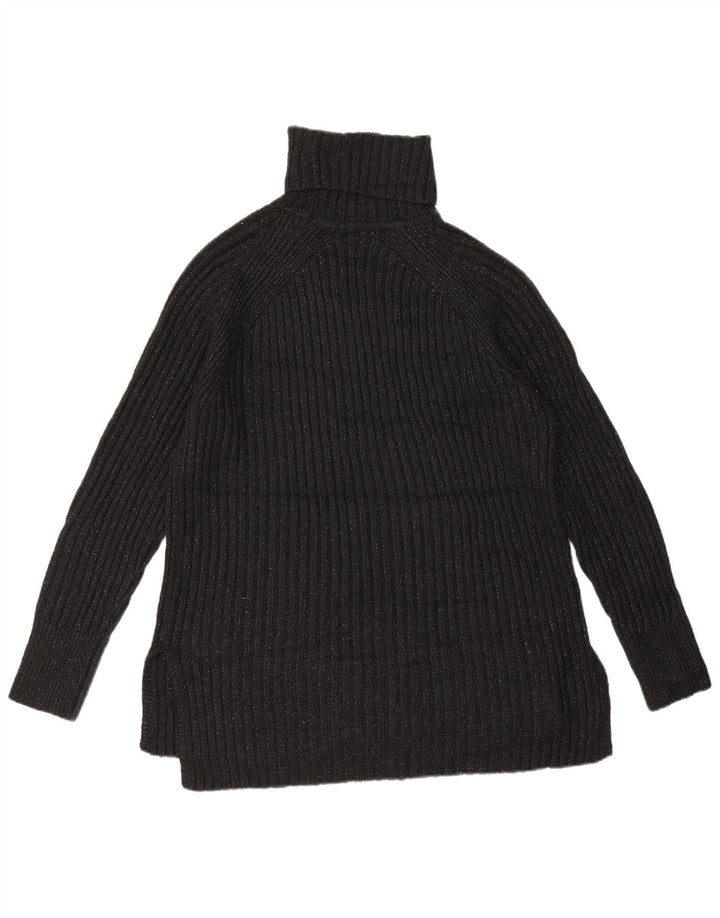 Marks & Spencer Womens Roll Neck Jumper Sweater UK 14 Medium Black Flecked