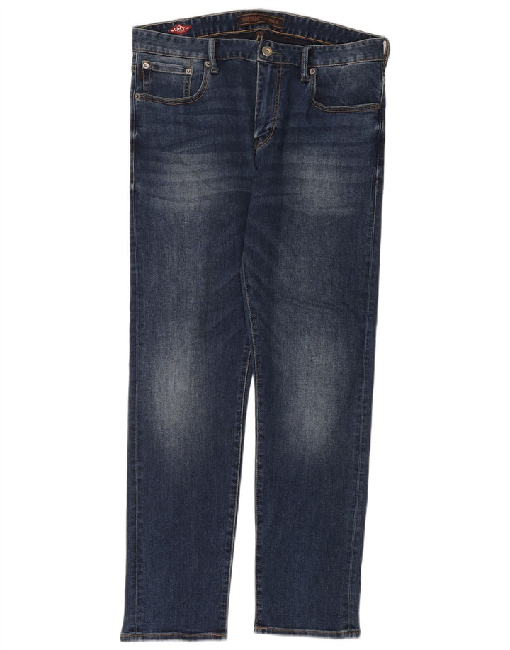 Мужские прямые джинсы Superdry W32 L30 темно-синие из полиэстера