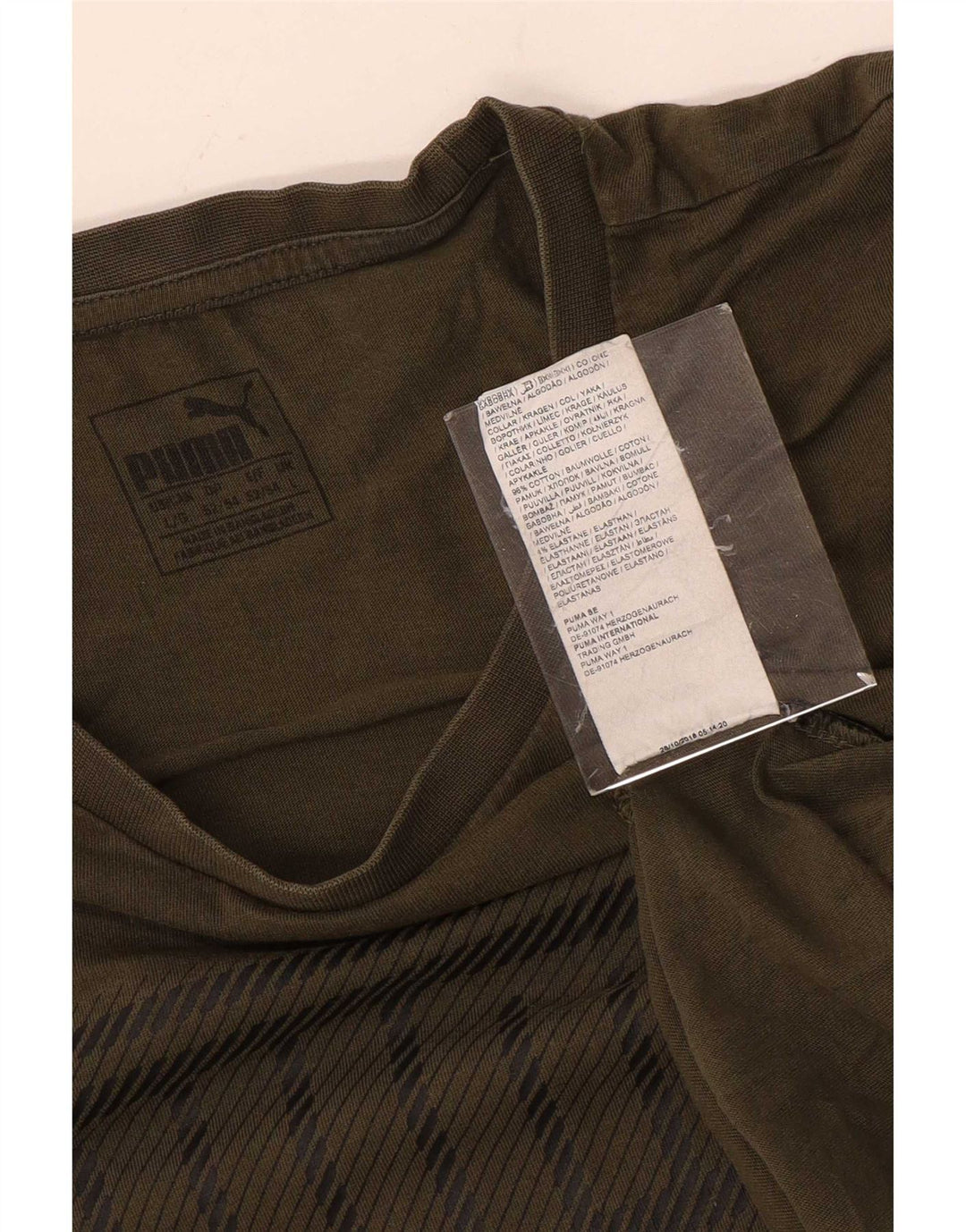 Puma Mens Graphic T-Shirt Top Large Green Cotton