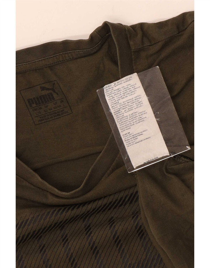 Puma Mens Graphic T-Shirt Top Large Green Cotton