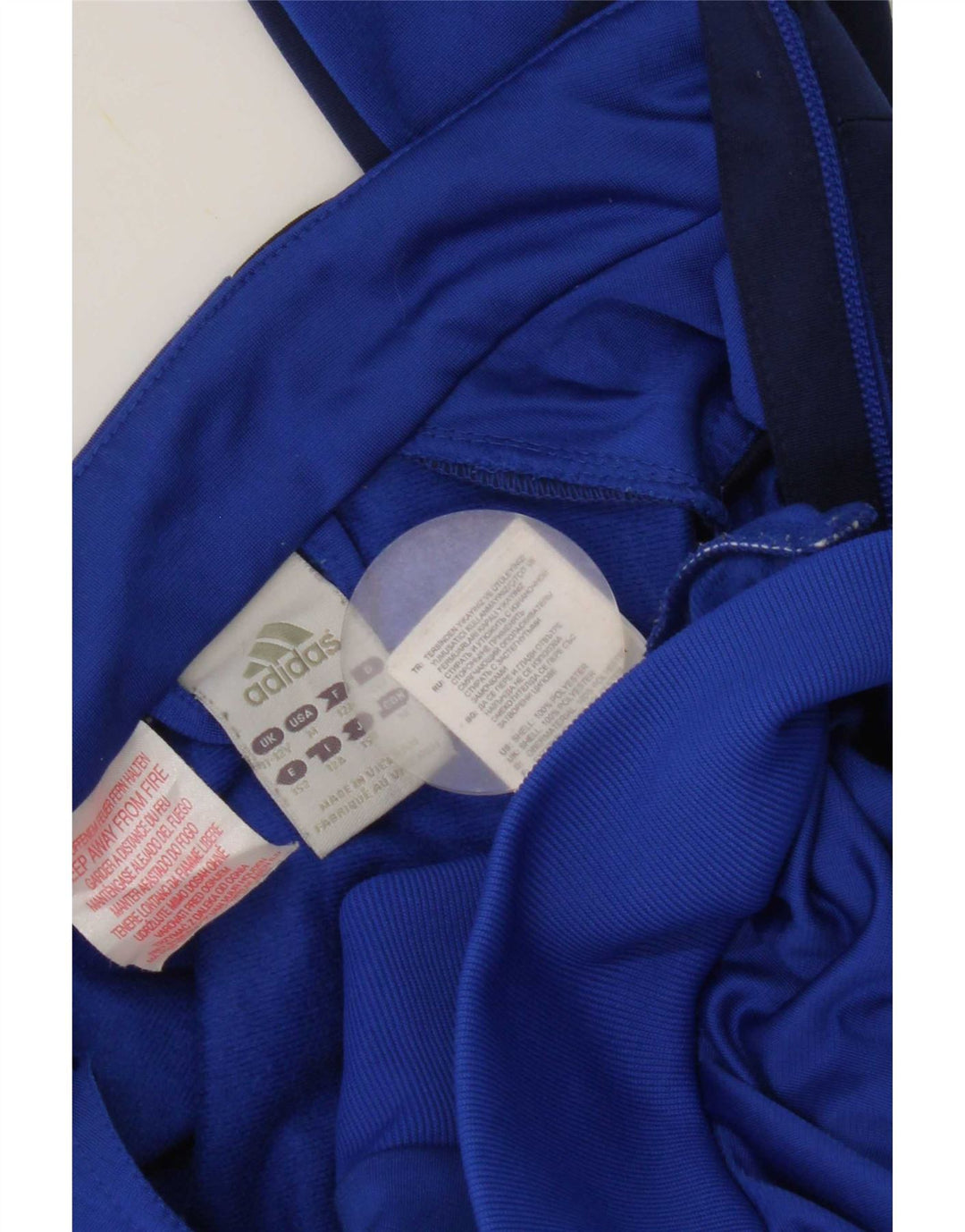 Adidas Jungen-Trainingsanzug-Top-Jacke, 11–12 Jahre, blaues Colourblock-Polyester