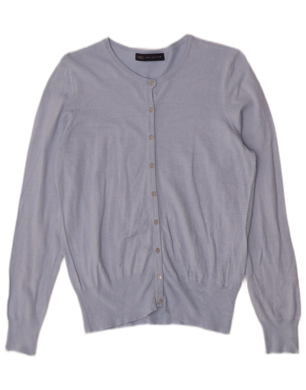 Suéter cardigã feminino Marks & Spencer UK 14 viscose azul médio