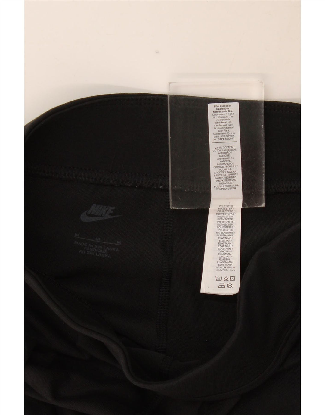 Nike Womens Graphic Leggings UK 12 Medium Black Cotton