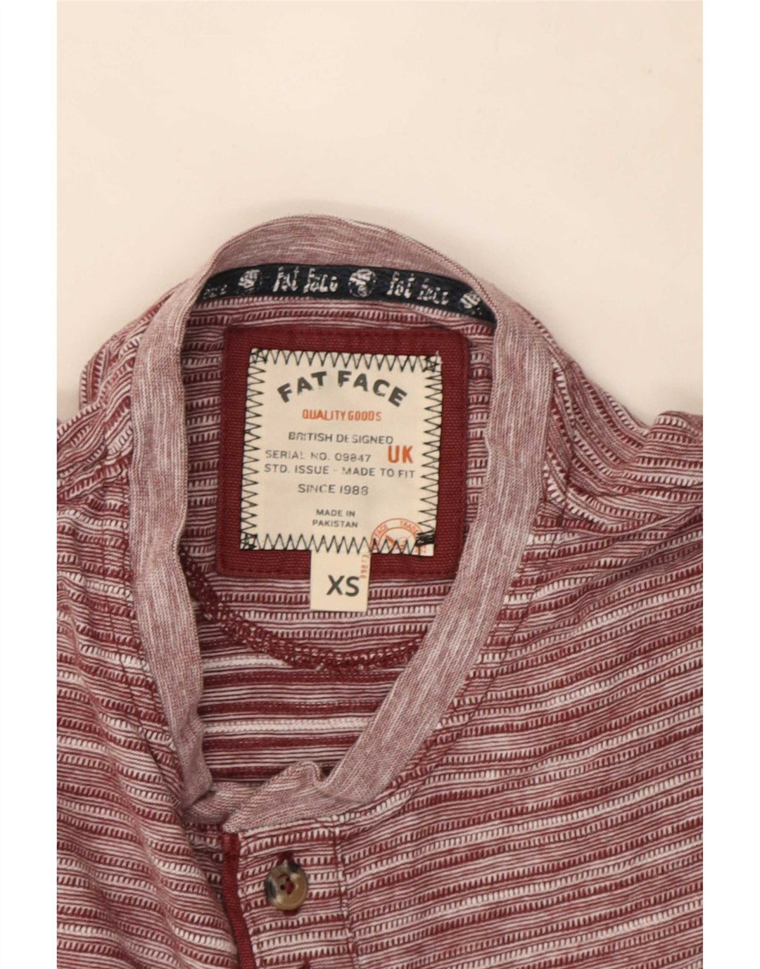 Fat Face Mens T-Shirt Top XS Red Pinstripe