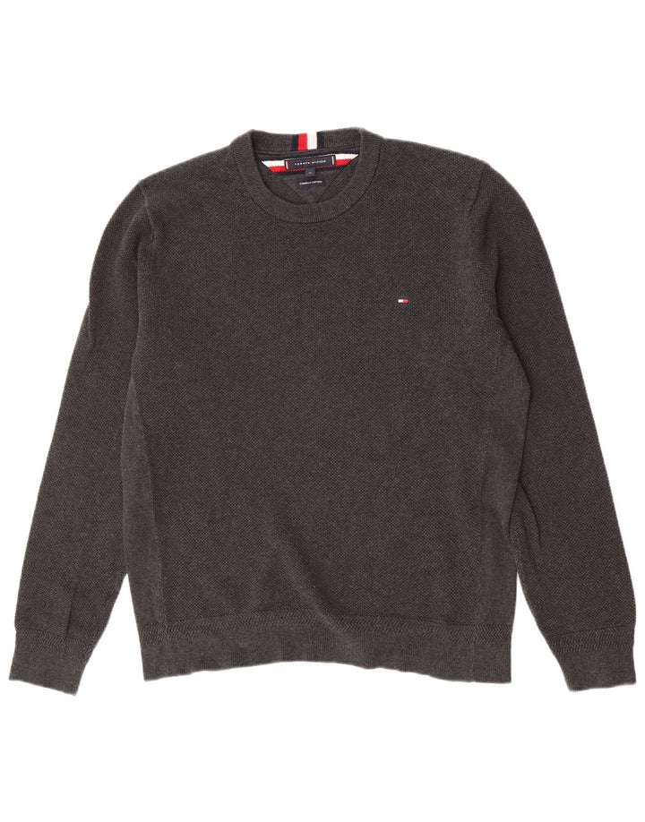 Tommy Hilfiger Mens Crew Neck Jumper XL Grey Cotton