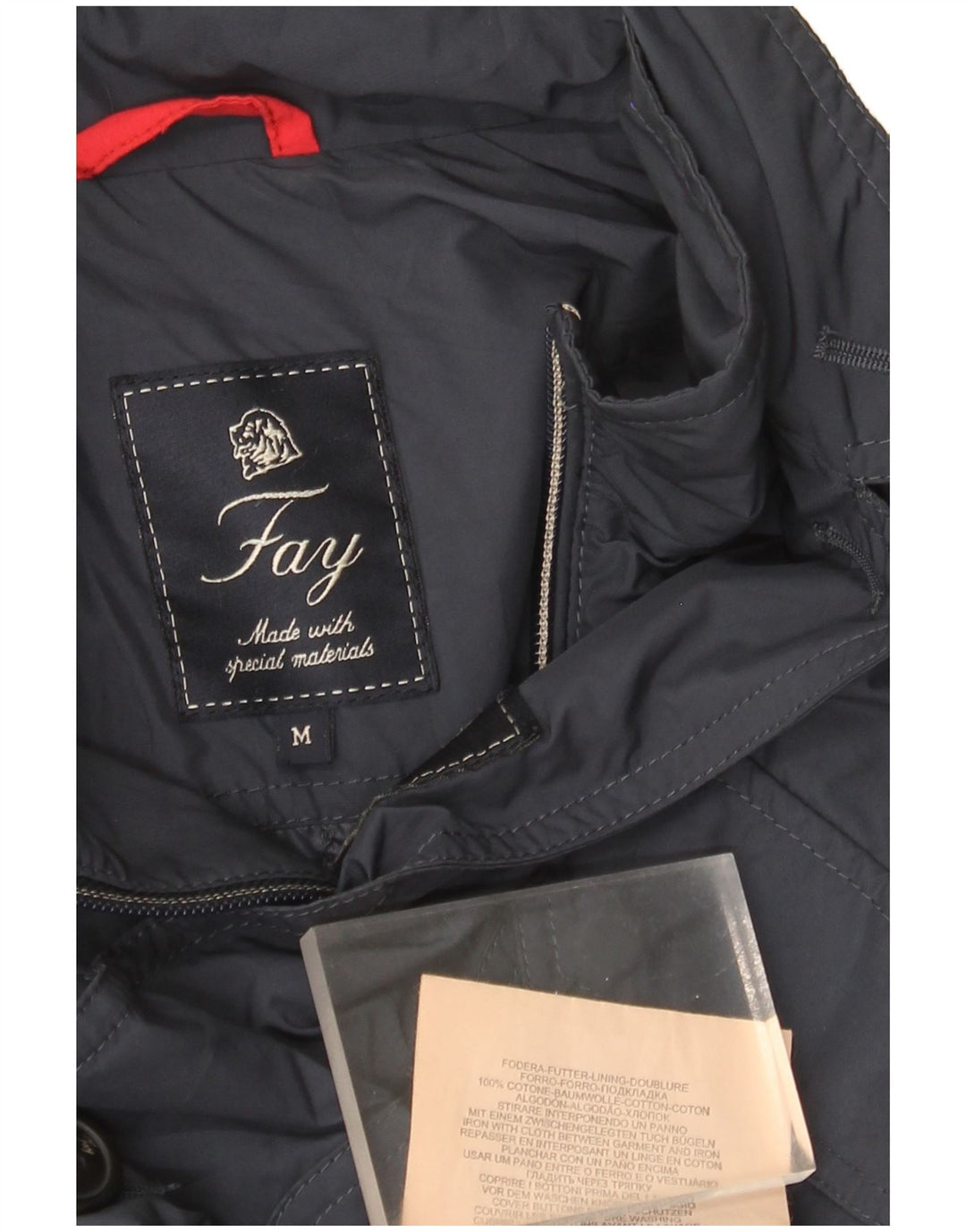 Fay Mens Utility Jacket UK 38 Medium Navy Blue Cotton