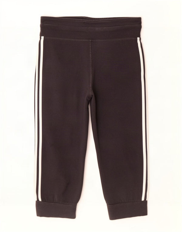 Adidas Womens Capri Tracksuit Trousers Joggers UK 10 Small Black Cotton