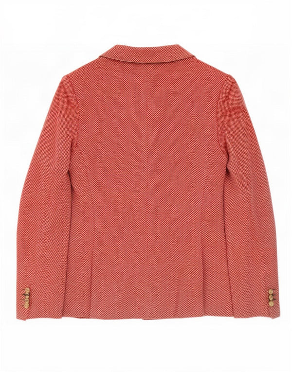 Aldo Savorani Jachetă Blazer pentru Femei cu 3 Nasturi UK 12 Medium Pink Herringbone