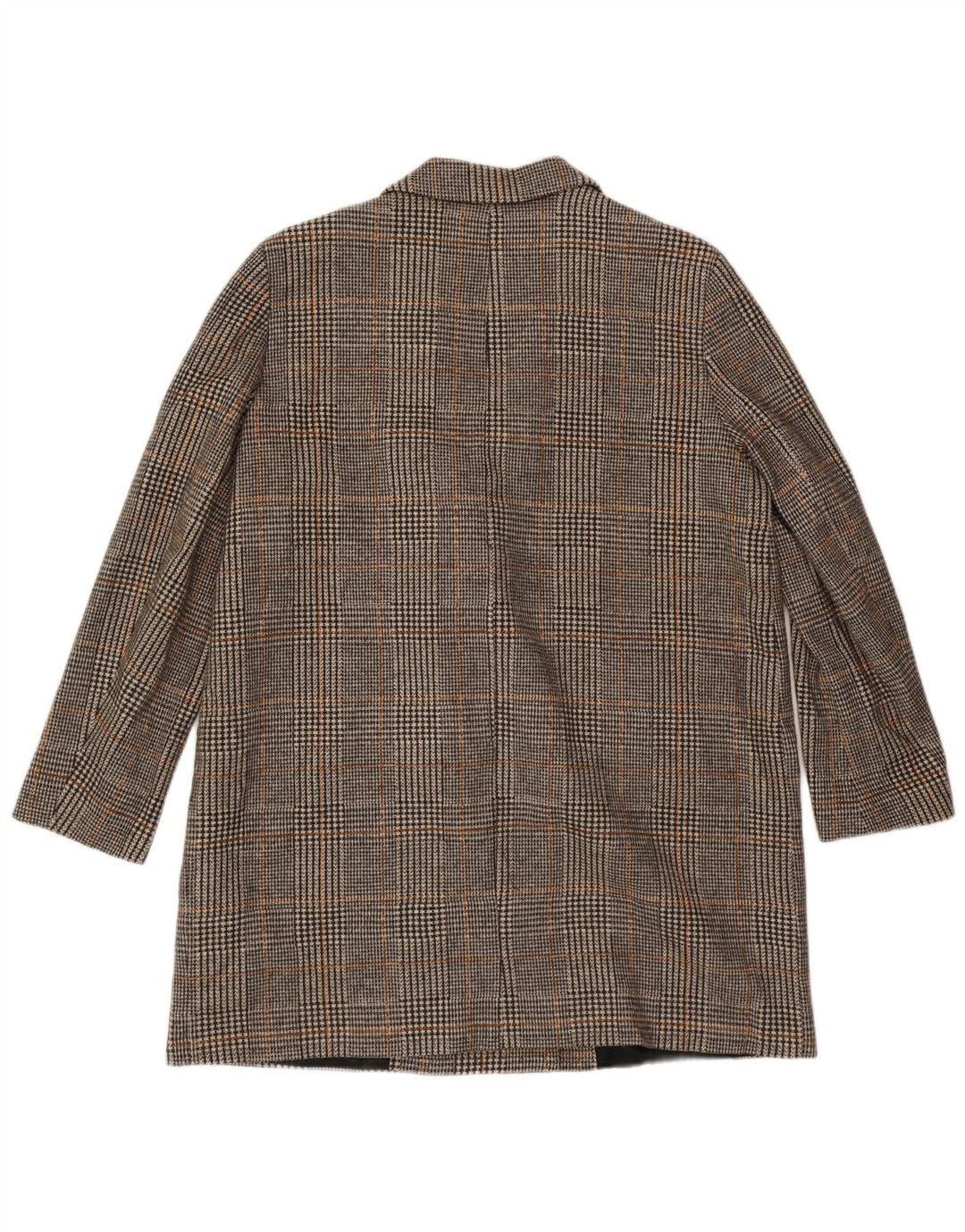 ZARA Womens Double Breasted Coat UK 20 2XL Grey Houndstooth Polyester