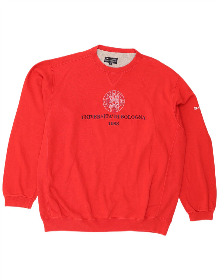 CHAMPION Mens Graphic Sweatshirt Jumper XL Red Cotton