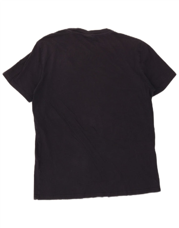 Champion Mens Graphic T-Shirt Top Medium Navy Blue Cotton