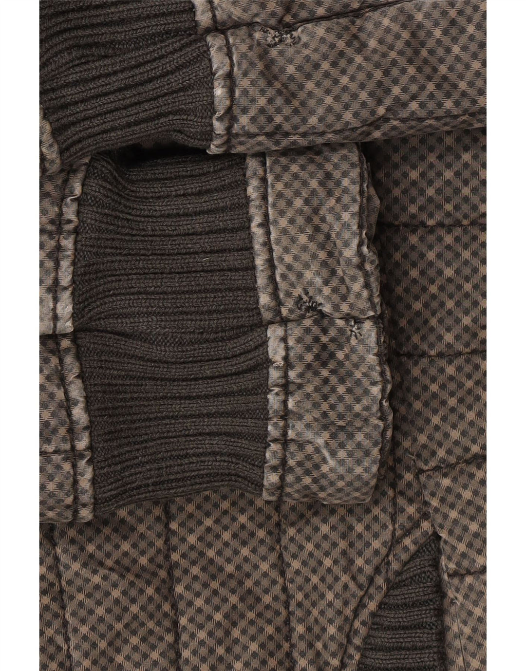 KHUJO Womens Hooded Padded Coat UK 16 Large Brown Check Vintage KHUJO and Second-Hand KHUJO from Messina Hembry 