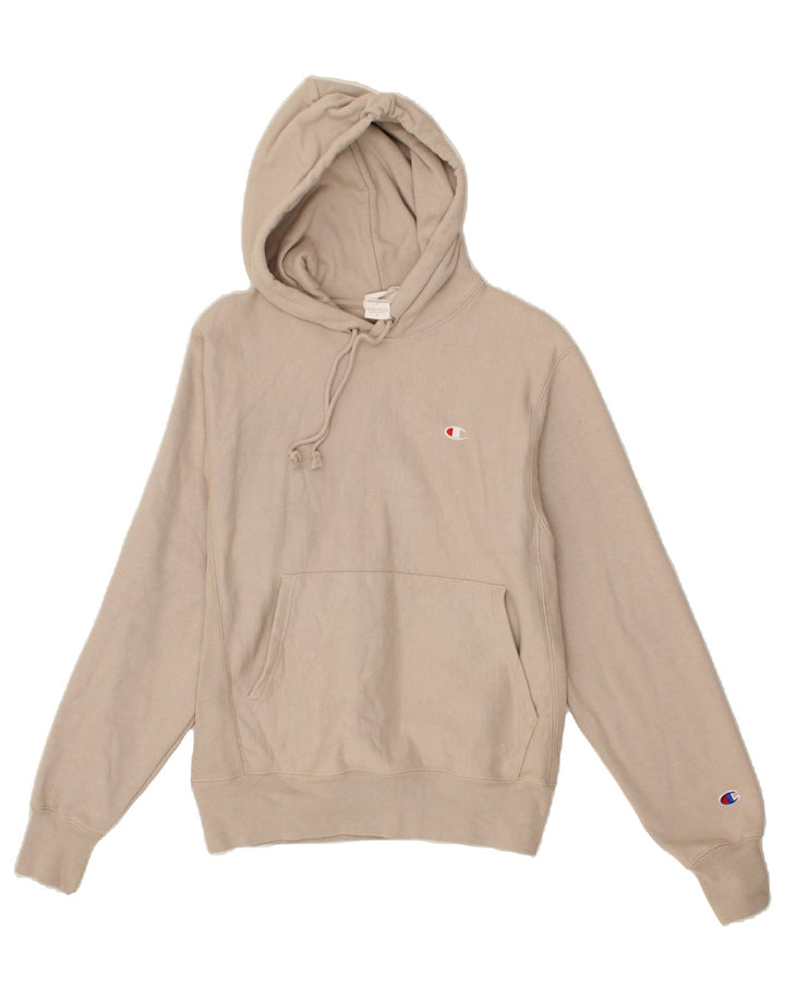 CHAMPION Mens Hoodie Jumper Small Beige Cotton Vintage Champion and Second-Hand Champion from Messina Hembry 