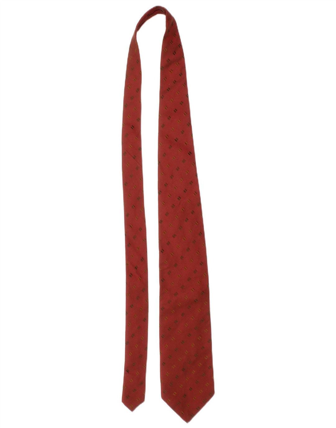 Ermenegildo Zegna Mens Tie One Size Red Geometric Silk Classic