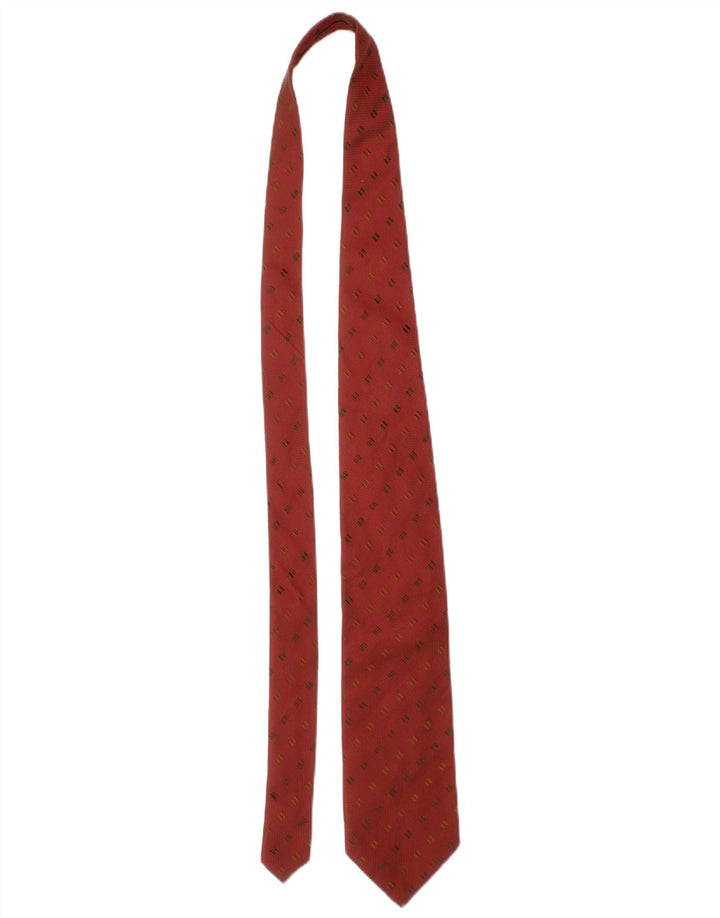 Ermenegildo Zegna Mens Tie One Size Red Geometric Silk Classic