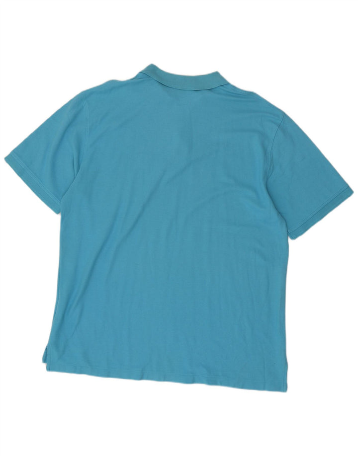 L.L.BEAN Mens Polo Shirt XL Blue Cotton