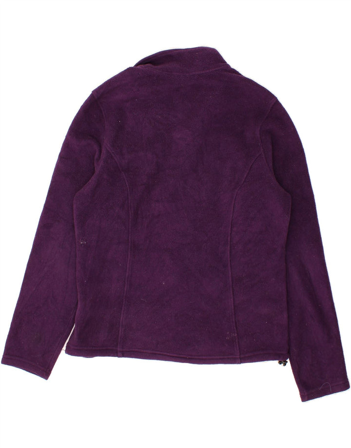 L.L.BEAN Womens Button Neck Fleece Jumper UK 14 Medium Purple Polyester Vintage L.L.Bean and Second-Hand L.L.Bean from Messina Hembry 
