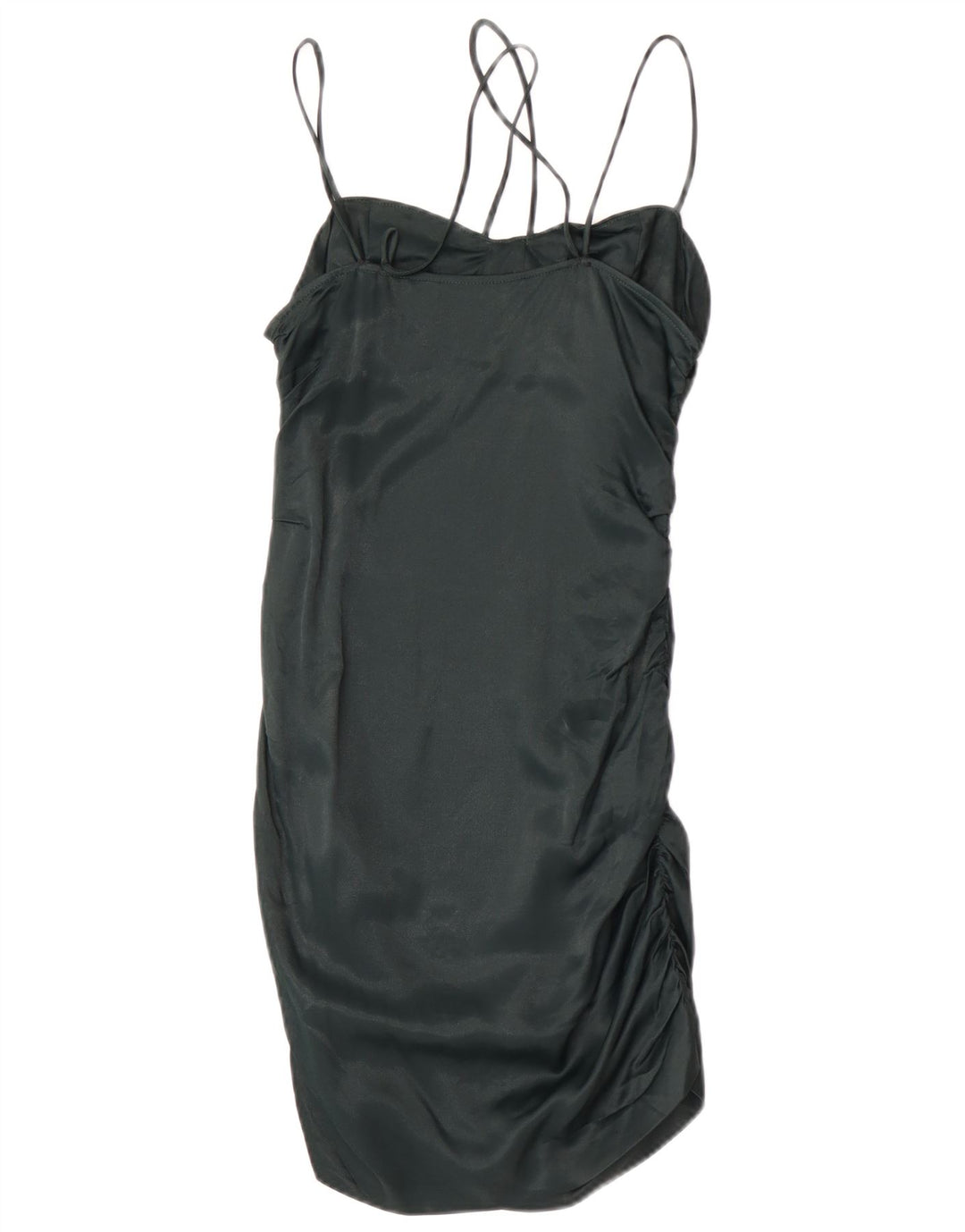 Zara Damen Slip Dress UK 12 Mittelgrüne Viskose