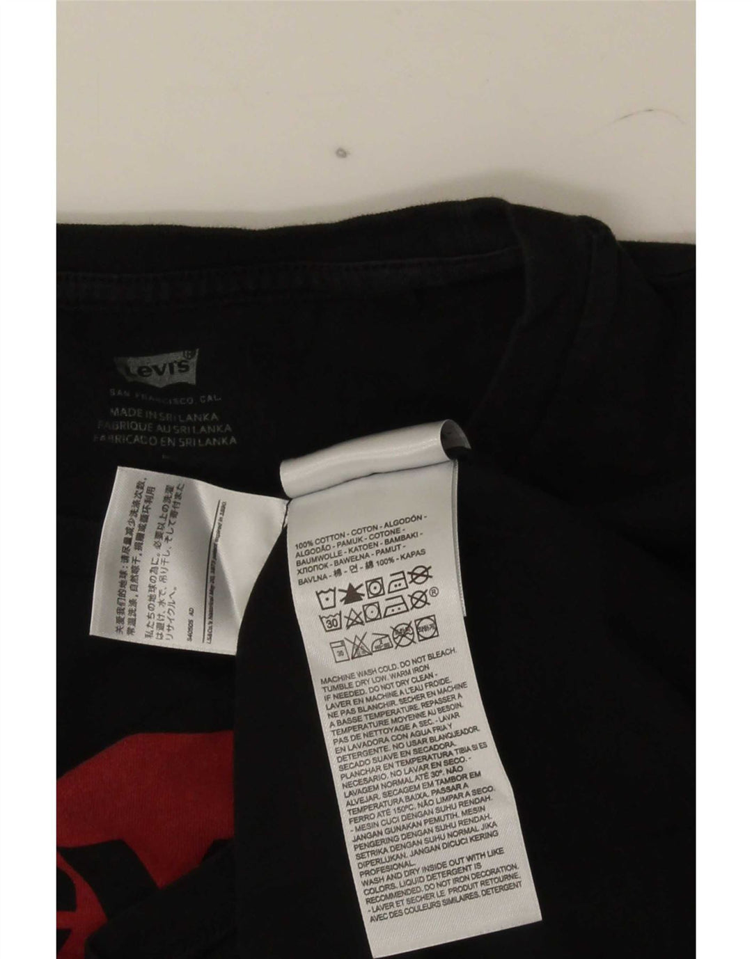 Levi's Womens Graphic T-Shirt Top UK 12 Medium Black Cotton