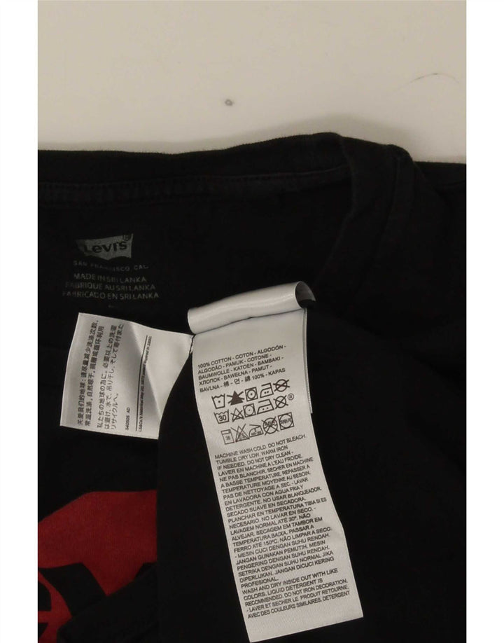 Levi's Womens Graphic T-Shirt Top UK 12 Medium Black Cotton