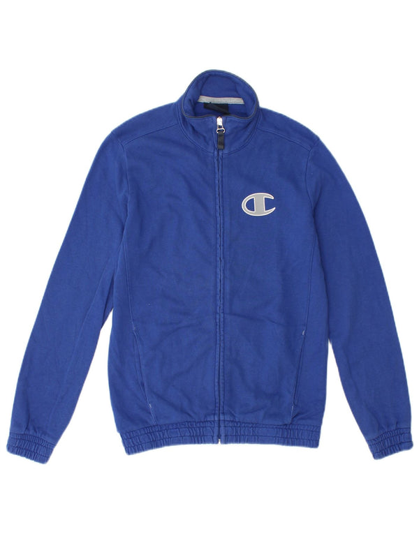 Champion Jungen-Trainingsanzug-Top-Jacke, 9–10 Jahre, mittelblaue Baumwolle