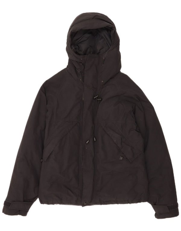 Alberto Aspesi Herre hættepolstret jakke UK 38 Medium Sort Nylon