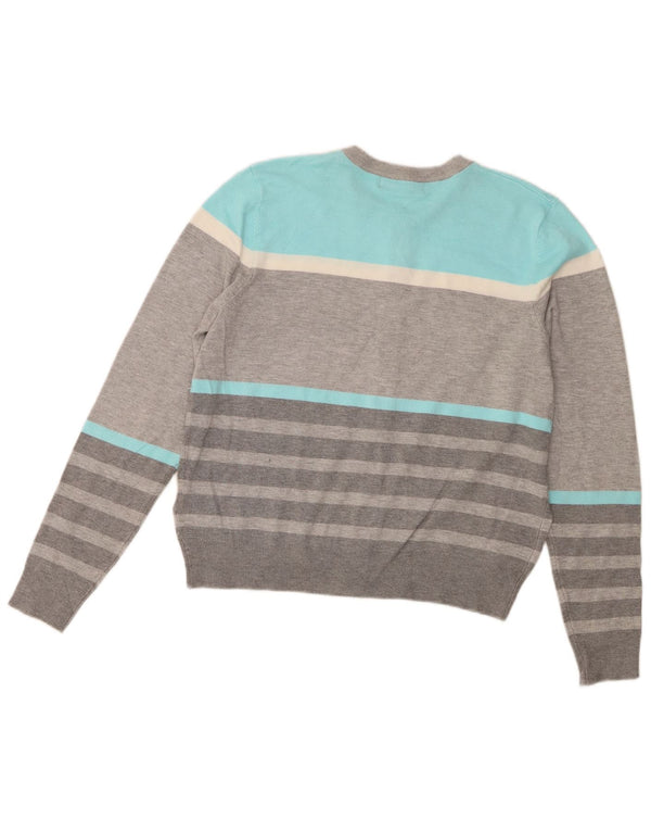 Marks & Spencer Womens Crop Cardigan Sweater UK 14 Large Grey Striped