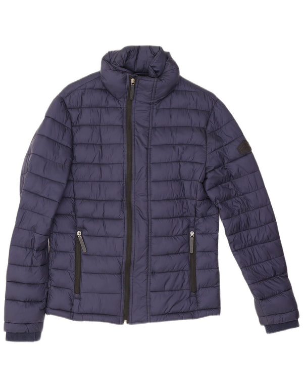 Superdry Mens Padded Jacket UK 36 Small Navy Blue Nylon