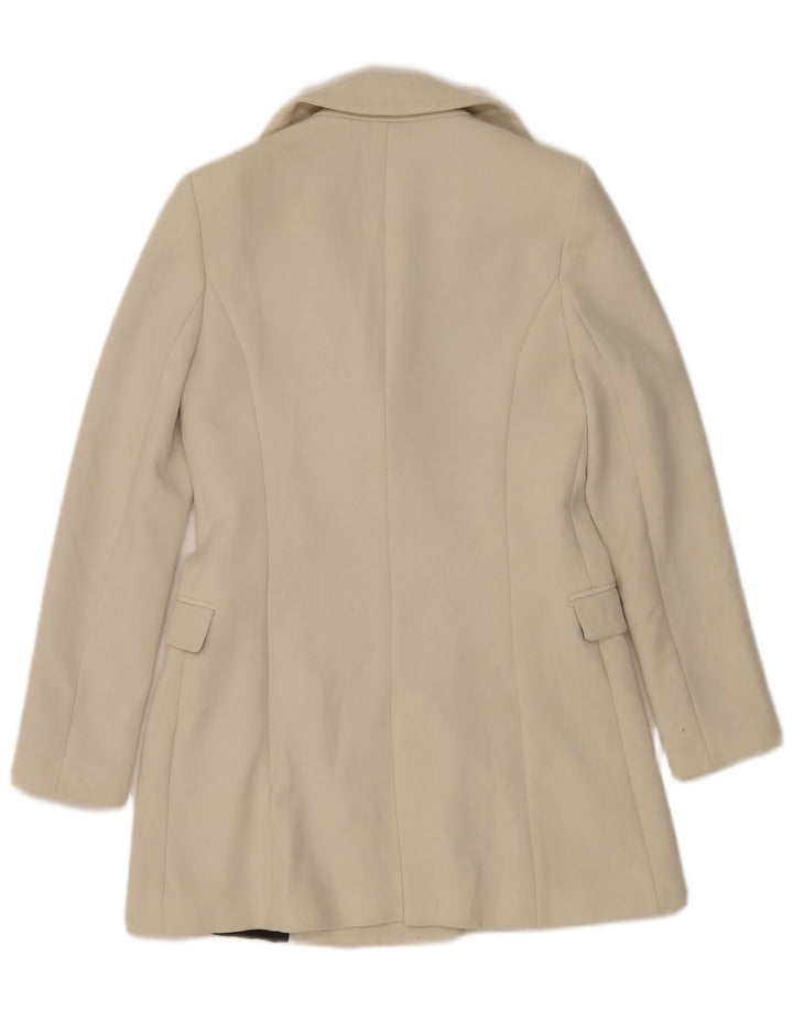 Zara Dame Overfrakke UK 6 XS Off White Polyester