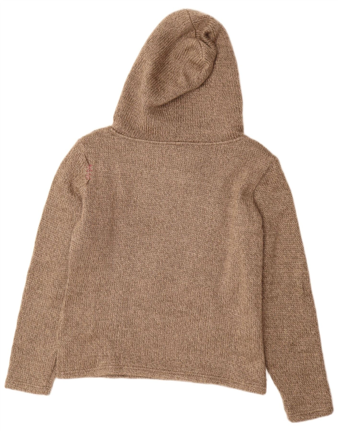 Vintage Mens Hooded Jumper Sweater Size 40 Medium Beige Acrylic