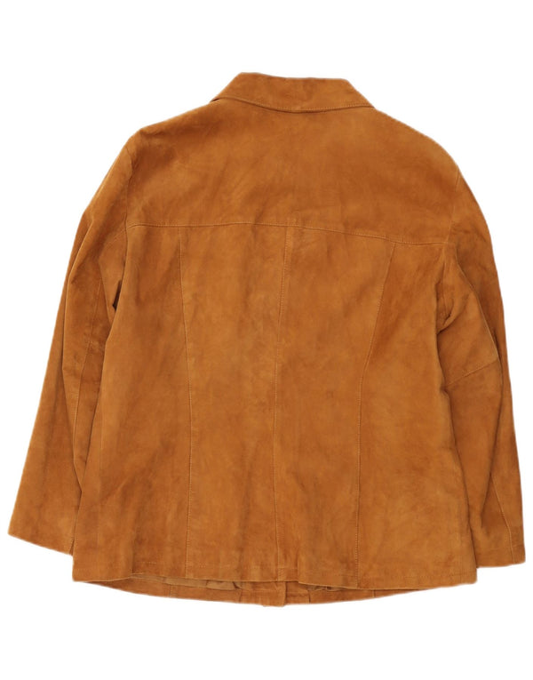 Vintage Damen Wildlederjacke UK 14 Medium Beige Leder
