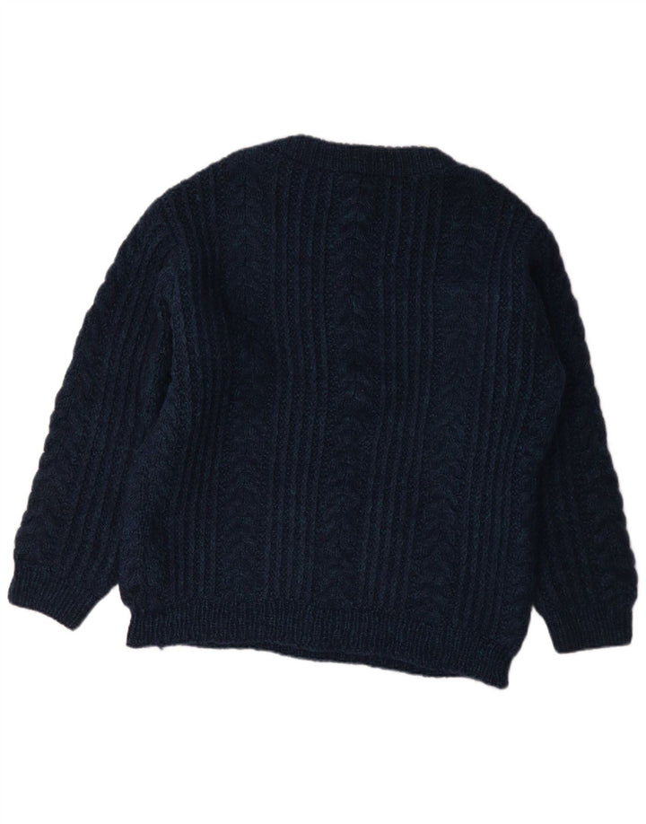 Vintage Mens Boat Neck Jumper Sweater Medium Navy Blue