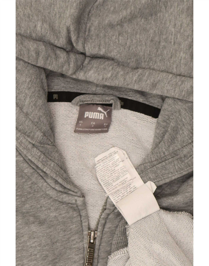 Puma Mens Zip Hoodie Sweater Small Grey Flecked