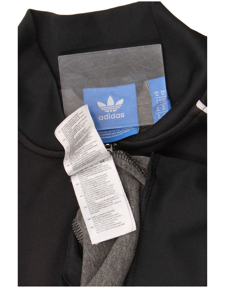 Giacca da ginnastica da uomo Adidas, giacca media, colore nero, in poliestere color block