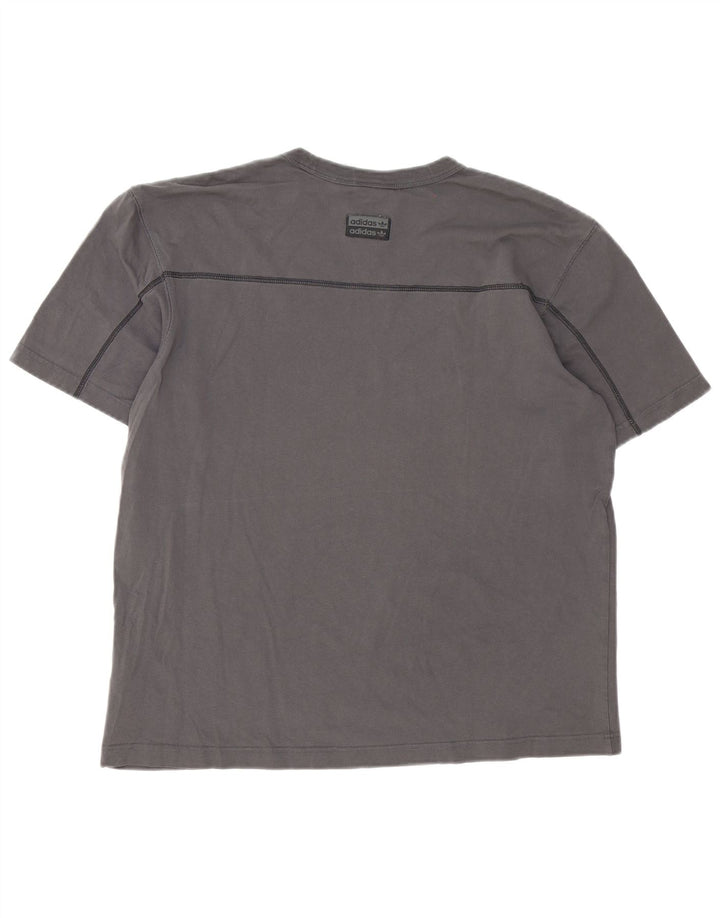 Adidas Mens T-Shirt Top Large Grey Cotton