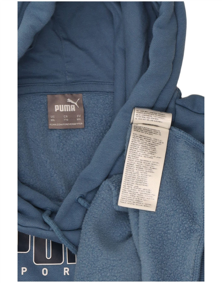 PUMA masculino gráfico moletom com capuz 2XL algodão azul