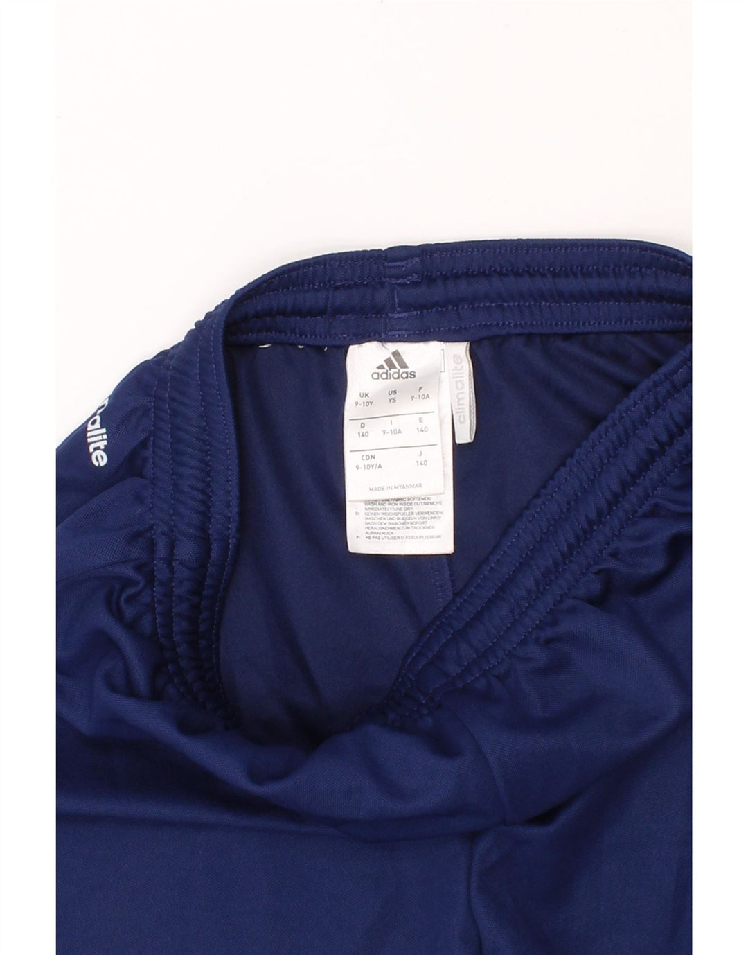 ADIDAS Boys Climalite Sport Shorts 9-10 Years Navy Blue Polyester Vintage Adidas and Second-Hand Adidas from Messina Hembry 