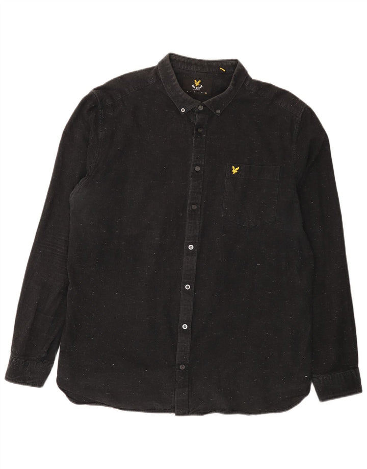 Lyle & Scott Mens Shirt 2XL Black Flecked Cotton